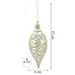 Glob de Craciun, Perlat, in forma de Con de brad, 6 cm x 15 cm, Plastic, Embo - imagine 6