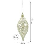 Glob de Craciun, Perlat, in forma de Con de brad, 6 cm x 15 cm, Plastic, Embo - imagine 11