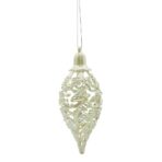 Glob de Craciun, Perlat, in forma de Con de brad, 6 cm x 15 cm, Plastic, Embo