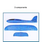Avion planor din polistiren in punga , lungime 47 cm, cu lumini pe toata lungimea, Albastru , Embo - imagine 3
