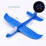Avion planor din polistiren in punga , lungime 47 cm, cu lumini pe toata lungimea, Albastru , Embo - imagine 5