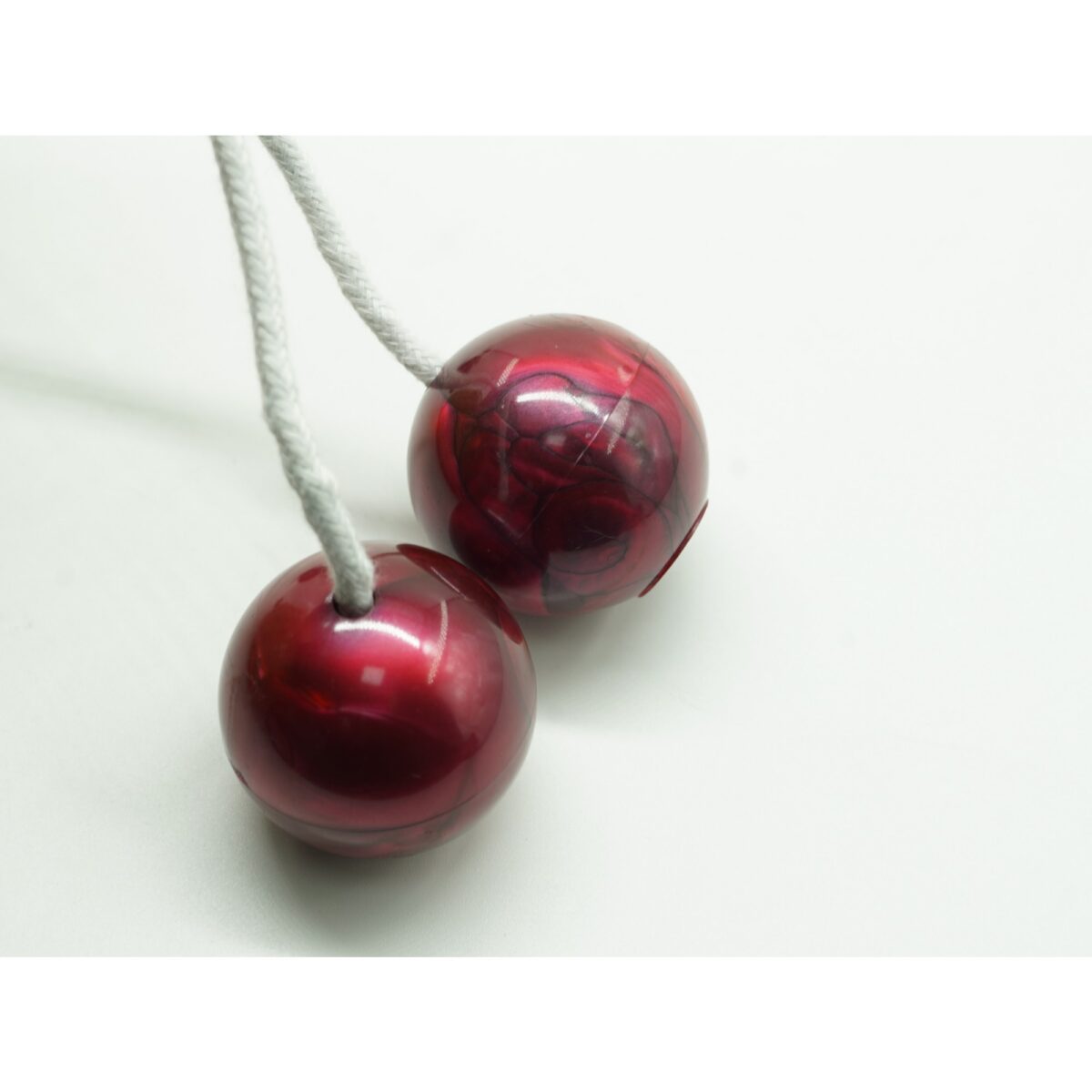 Jucarie interactiva cu bile, Embo, Clackers ball, antistres, Visiniu, 40 mm - imagine 2