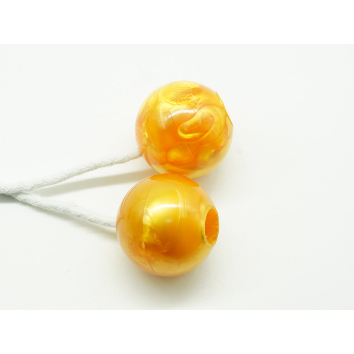 Jucarie interactiva cu bile, Embo, Clackers ball, antistres, Galben, 40 mm - imagine 2