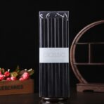 Set 4 Lumanari, Embo, pentru Suport de Masa, Fara Miros si Fum, din Parafina, 2.2 x 25 cm, Negru - imagine 2