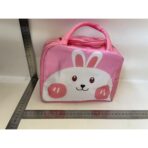 Geantă Frigorifică, Embo, cu Desene Animat, Portabilă pentru Copii, de Prânz, din Pânză Oxford, 22x14x19 cm, Model Iepuras, Roz - imagine 2