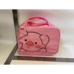 Geantă Frigorifică, Embo, cu Desene Animat, Portabilă pentru Copii, de Prânz, din Pânză Oxford, 22x14x19 cm, Model Purcelus, Roz - imagine 2