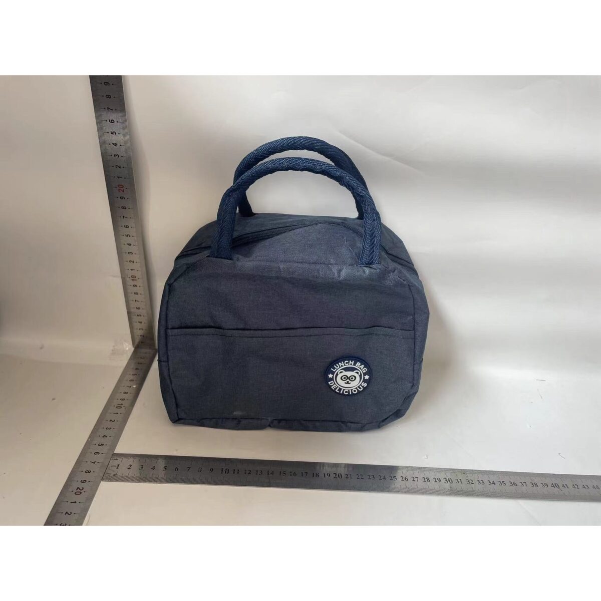 Geanta Termica pentru Pranz, Embo, Multifunctionala, Compartimentata, Impermeabila, cu Manere, Buzunar Exterior, 22x14x19 cm, Albastru - imagine 2