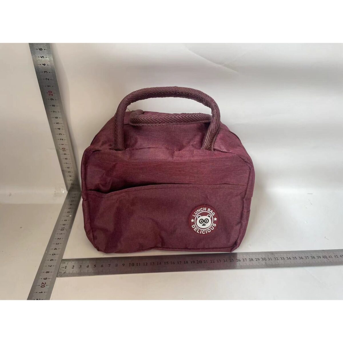 Geanta Termica pentru Pranz Embo, Multifunctionala, Compartimentata, Impermeabila, cu Manere, Buzunar Exterior, 22x14x19 cm, Rosu - imagine 2