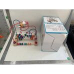 Jucarie din Lemn Montessori, Embo, Labirint Motricitate cu Abac si Animalute, Rollercoaster pentru Copii, Educativ, Dezvoltarea Abilitatilor Motorii, Numaratoare, 22.5x22.5x15 cm, Multicolor - imagine 2