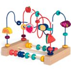 Jucarie din Lemn Montessori, Embo, Labirint Motricitate cu Abac si Animalute, Rollercoaster pentru Copii, Educativ, Dezvoltarea Abilitatilor Motorii, Numaratoare, 22x17x15 cm, Multicolor - imagine 6