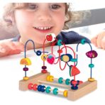 Jucarie din Lemn Montessori, Embo, Labirint Motricitate cu Abac si Animalute, Rollercoaster pentru Copii, Educativ, Dezvoltarea Abilitatilor Motorii, Numaratoare, 22x17x15 cm, Multicolor - imagine 10