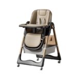 Scaun de Masa pentru Bebelusi si Copii, Embo, 2 Tavite si Husa Detasabile, Multifuncțional, Stabil, Centura de Siguranta, Inaltime Ajustabila, Spatar Reglabil Moale, Cos de Depozitare, 100x50x80cm, de la 6 Luni, Crem