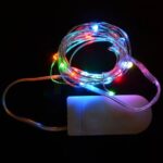 Instalatie Craciun, 1 metru, 10 LED-uri, Multicolor, cu baterii, fir aliaj zinc, liniar, interior/exterior, Embo