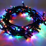 Instalatie Craciun, 10 m, 100 Led-uri ,Liniara, Multicolor, 8 jocuri de lumini, Transformator cu telecomanda, Interconectabila, Prelungitor 5 m inclus, Fir Verde, Embo