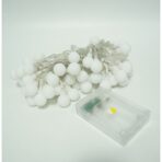 Instalatie Craciun, 10 m, 80 de LED-uri, alb-cald, model cu stelute, liniara, cu baterie, interior/exterior, Embo - imagine 6