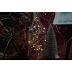 Instalatie Craciun, 10 metri, 100 de LED-uri, alb cald, cu energie solara, fir de cupru, liniar, interior/exterior, Embo - imagine 3