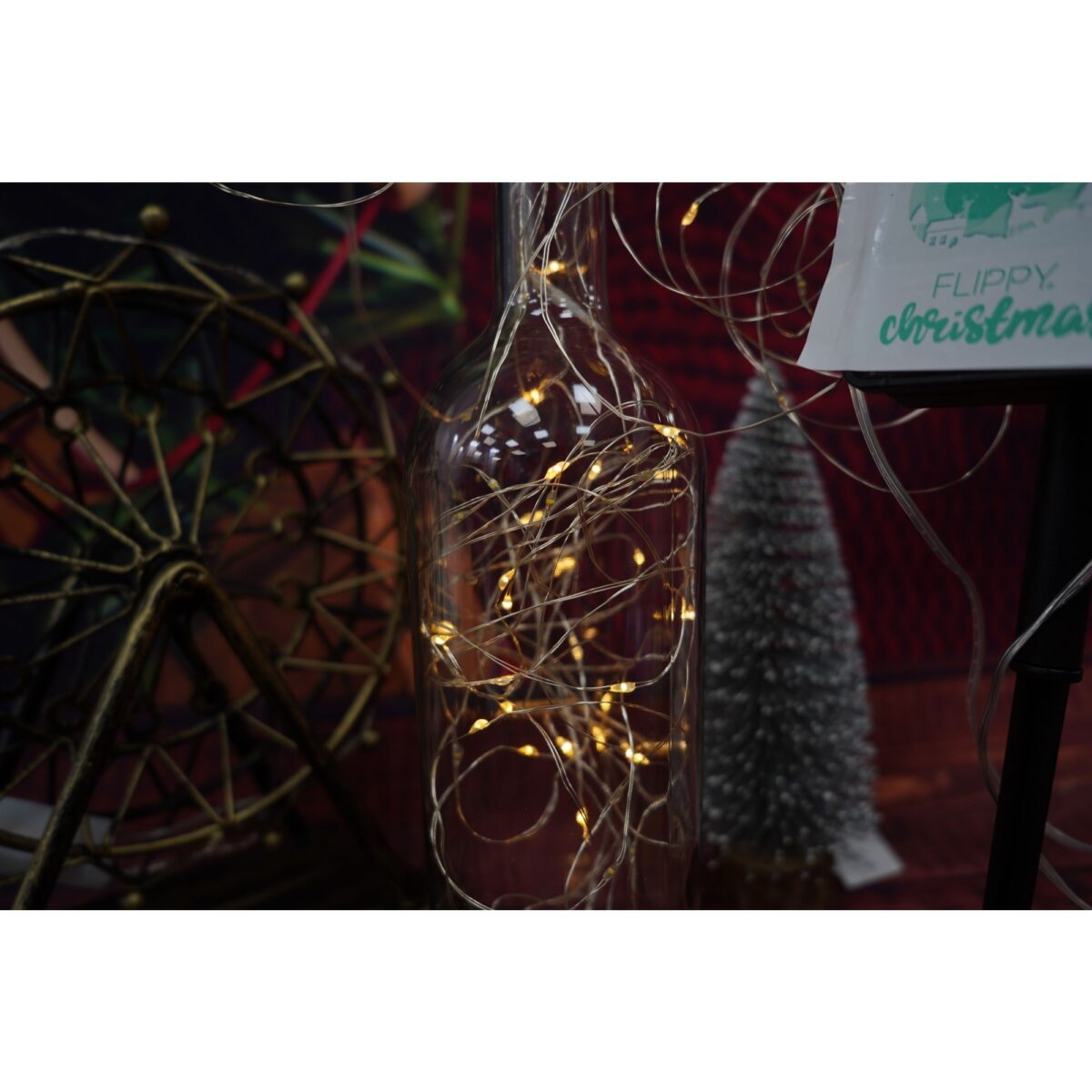 Instalatie Craciun, 10 metri, 100 de LED-uri, alb cald, cu energie solara, fir de cupru, liniar, interior/exterior, Embo - imagine 7