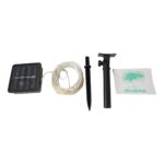 Instalatie Craciun, 10 metri, 100 de LED-uri, alb cald, cu energie solara, fir de cupru, liniar, interior/exterior, Embo