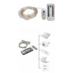 Instalatie Craciun, 10 metri, 100 LED-uri, alb cald, telecomanda 8 functii, USB, fir cupru, liniar, interior/exterior, Embo - imagine 2
