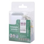 Instalatie Craciun, 10 metri, 100 LED-uri, multicolor RGB, sincronizare muzica, telecomanda 12 de functii, USB, fir cupru, liniar, interior/exterior, Embo - imagine 6