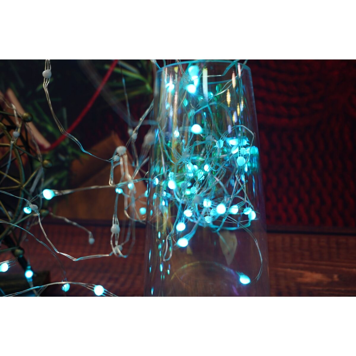 Instalatie Craciun, 10 metri, 100 LED-uri, telecomanda 32 de functii, multicolor RBG, fir cupru, USB, interior, Embo - imagine 4