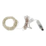 Instalatie Craciun, 10 metri, 100 LED-uri, telecomanda 32 de functii, multicolor RBG, fir cupru, USB, interior, Embo