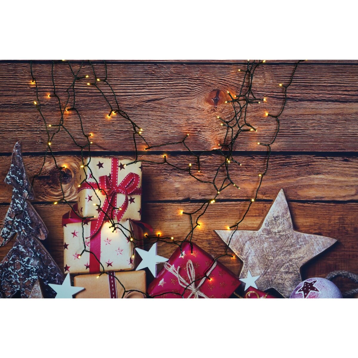 Instalatie Craciun, 12 metri, 100 de LED-uri, alb cald, cu energie solara, fir de cupru, liniar, interior/exterior, Embo - imagine 2