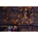 Instalatie Craciun, 12 metri, 100 de LED-uri, alb cald, cu energie solara, fir de cupru, liniar, interior/exterior, Embo - imagine 6