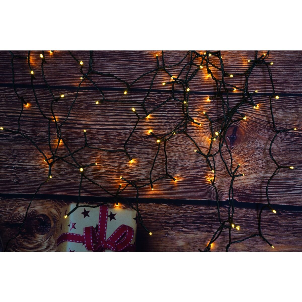 Instalatie Craciun, 12 metri, 100 de LED-uri, alb cald, cu energie solara, fir de cupru, liniar, interior/exterior, Embo - imagine 7