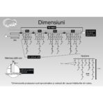 Instalatie Craciun, 16 m, 478 Led-uri ,Franjuri, Alb cald, 8 jocuri de lumini, Transformator cu telecomanda, Interconectabila, Prelungitor 3 m inclus, Fir Transparent, Embo - imagine 5