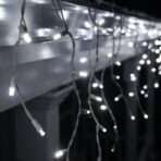 Instalatie Craciun, 17 m, 514 Led-uri ,Franjuri, Alb rece, 8 jocuri de lumini, Transformator cu telecomanda, Interconectabila, Prelungitor 3 m inclus, Fir Negru, Embo - imagine 8