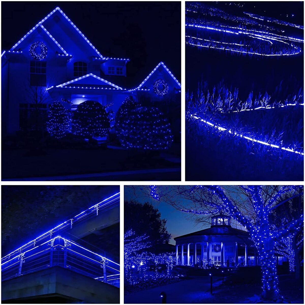 Instalatie Craciun, 18 m, 432 Led-uri, Furtun Luminos, Albastru, Transformator, 8 jocuri de lumini, Sectionabila, 220 V, Embo - imagine 2