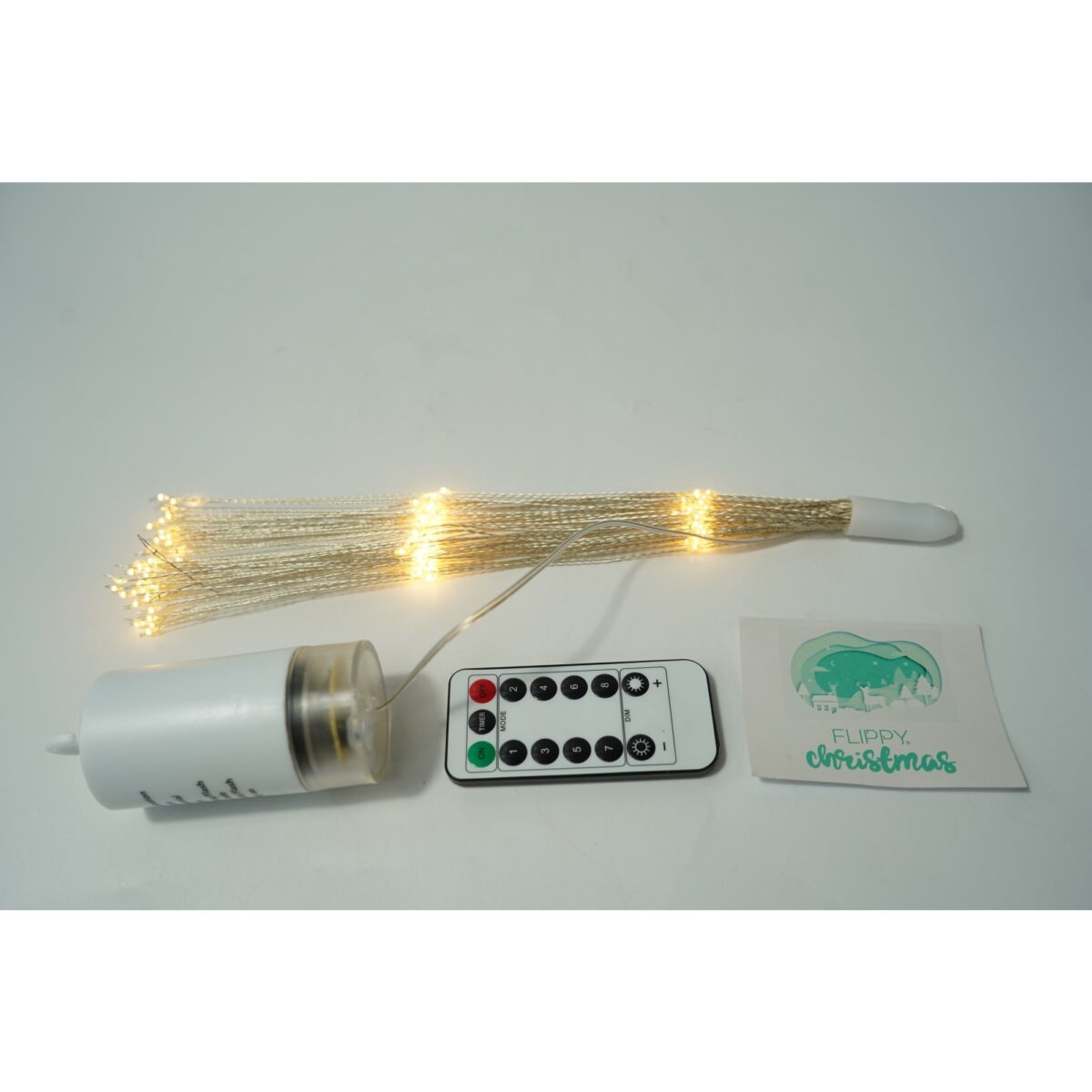 Instalatie Craciun, 180 LED-uri, alb cald, telecomanda 8 functii, cu baterii, explozie fireworks, fir cupru, interior/exterior, Embo - imagine 5