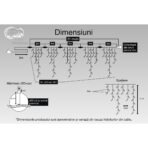 Instalatie Craciun, 21 m, 621 Led-uri ,Franjuri, Alb rece, 8 jocuri de lumini, Transformator cu telecomanda, Interconectabila, Prelungitor 5 m inclus, Fir Transparent, Embo - imagine 4