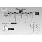 Instalatie Craciun, 25 m, 715 Led-uri ,Franjuri, Alb cald, 8 jocuri de lumini, Transformator cu telecomanda, Interconectabila, Prelungitor 3 m inclus, Fir Transparent, Embo - imagine 5