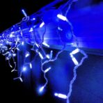 Instalatie Craciun, 25 m, 715 Led-uri ,Franjuri, Albastru, Flash, Transformator cu telecomanda, Interconectabila, Prelungitor 3 m inclus, Fir Transparent, Embo - imagine 5