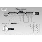 Instalatie Craciun, 27 m, 800 Led-uri ,Franjuri, Alb rece, Flash, Transformator cu telecomanda, Interconectabila, Prelungitor 5 m inclus, Fir Negru, Embo - imagine 3