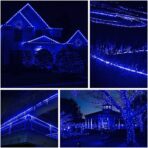 Instalatie Craciun, 28 m, 672 Led-uri, Furtun Luminos, Albastru, Transformator, Sectionabila, 220 V, Embo - imagine 7