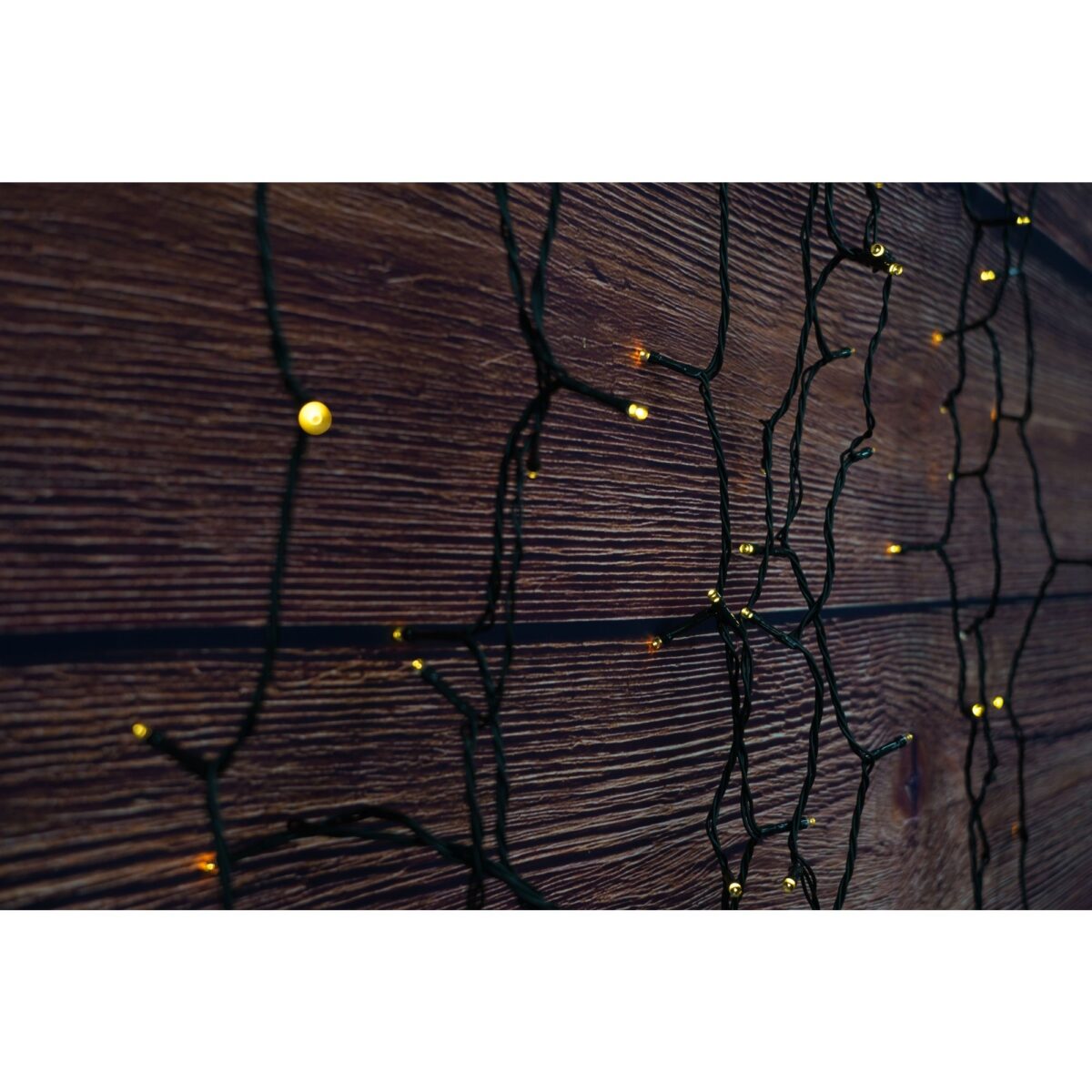 Instalatie Craciun, 32 metri, 300 de LED-uri, Alb Cald, cu energie solara, fir de cupru, liniar, interior/exterior, Embo - imagine 4
