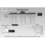 Instalatie Craciun, 37 m, 1086 Led-uri ,Franjuri, Alb rece, 8 jocuri de lumini, Transformator cu telecomanda, Interconectabila, Prelungitor 3 m inclus, Fir Negru, Embo - imagine 3