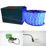 Instalatie Craciun, 4 m, 96 Led-uri, Furtun Luminos, Albastru, Transformator, 8 jocuri de lumini, Sectionabila, 220 V, Embo - imagine 11