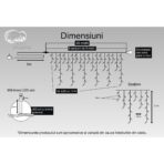 Instalatie Craciun, 40 m, 1144 Led-uri ,Franjuri, Albastru, Flash, Transformator, Interconectabila, Prelungitor 5 m inclus, Fir Transparent, Embo - imagine 3