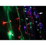 Instalatie Craciun, 40 m, 1144 Led-uri ,Franjuri, Rosu / Verde/ Albastru, Flash, Transformator cu telecomanda, Interconectabila, Prelungitor 5 m inclus, Fir Negru, Embo - imagine 2