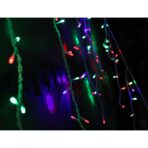 Instalatie Craciun, 40 m, 1144 Led-uri ,Franjuri, Rosu / Verde/ Albastru, Flash, Transformator cu telecomanda, Interconectabila, Prelungitor 5 m inclus, Fir Negru, Embo - imagine 6