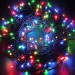 Instalatie Craciun, 40 m, 1144 Led-uri ,Franjuri, Rosu / Verde/ Albastru, Flash, Transformator, Interconectabila, Prelungitor 5 m inclus, Fir Negru, Embo - imagine 7