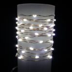 Instalatie Craciun, 40 m, 400 Led-uri, Liniara, Alb Rece, 8 jocuri de lumini, Transformator, Interconectabila, Prelungitor 3 m inclus, Fir Cupru, Embo - imagine 3