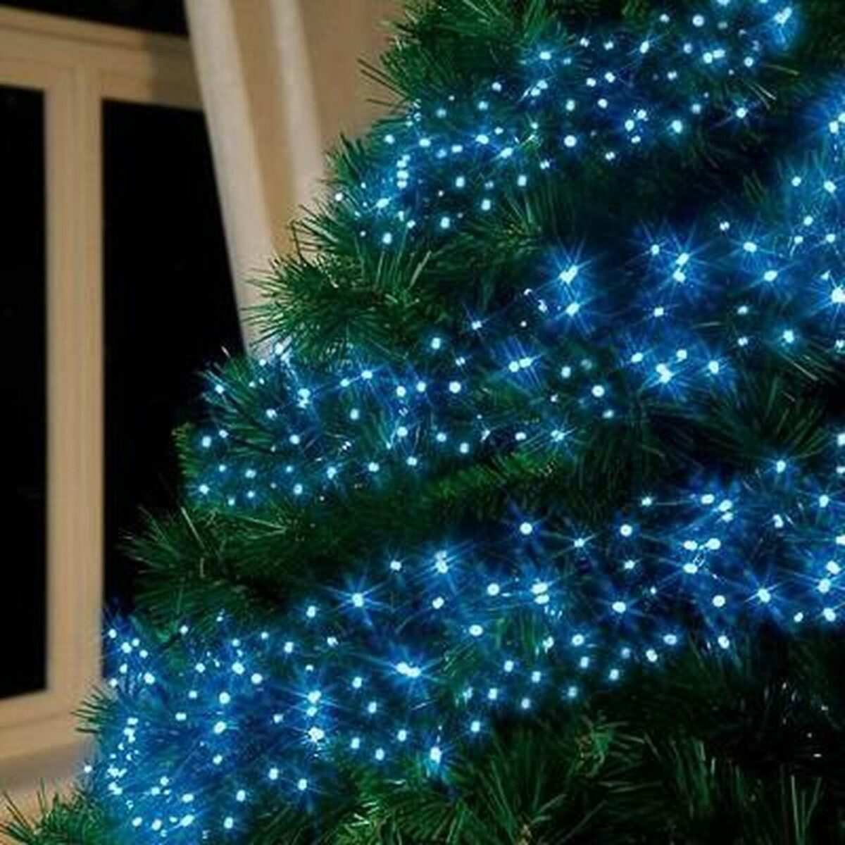 Instalatie Craciun, 40 m, 400 Led-uri ,Liniara, Albastru, 8 jocuri de lumini, Transformator cu telecomanda, Interconectabila, Prelungitor 3 m inclus, Fir Transparent, Embo - imagine 4
