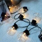 Instalatie Craciun, 5 M, 10 de LED-uri, alb-cald, model cu bulb, liniara, solara, interior/exterior, Embo - imagine 3
