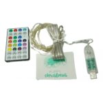 Instalatie Craciun, 5 metri, 50 LED-uri, telecomanda 32 de functii, multicolor RBG, fir cupru, USB, interior, Embo