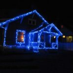 Instalatie Craciun, 55 m, 550 Led-uri ,Liniara, Albastru, 8 jocuri de lumini, Transformator cu telecomanda, Interconectabila, Prelungitor 5 m inclus, Fir Verde, Embo - imagine 2